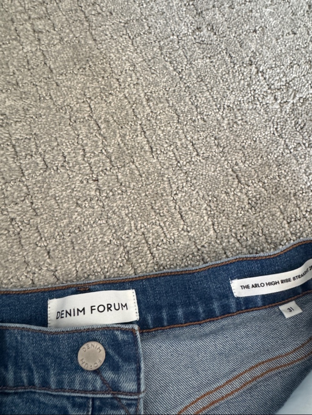 Denim Forum Light Blue High-Rise Straight Jeans